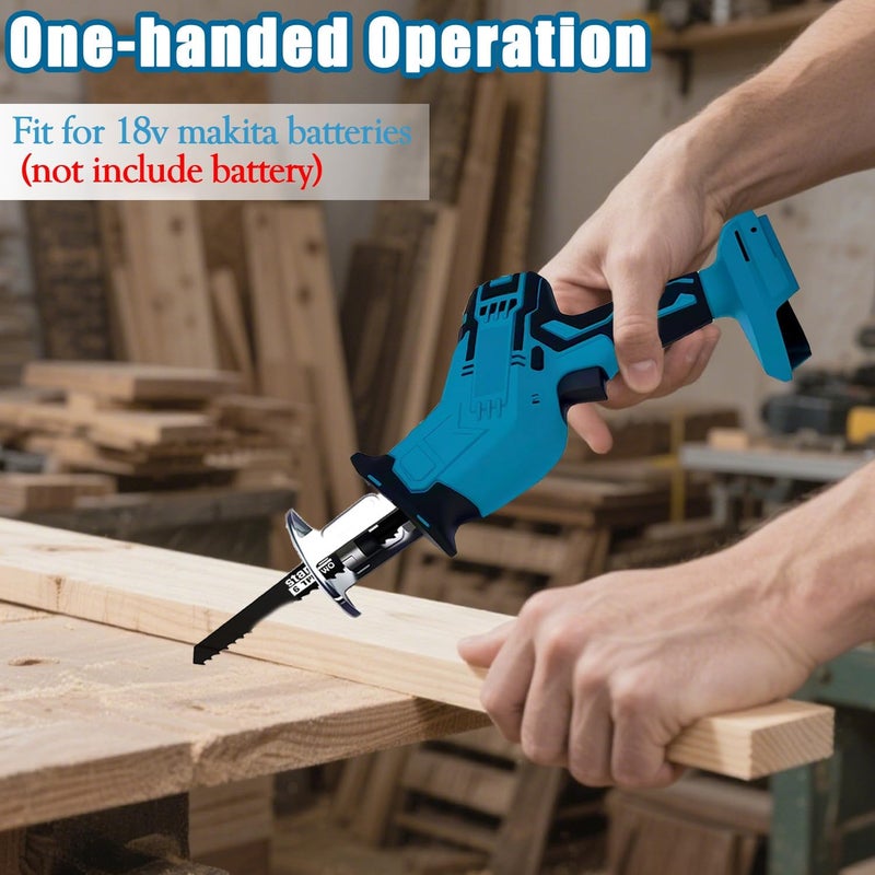 Yangtzone Reciprocating Saw for Makita 18V LXT Battery, One-Handed Cordless Recipro Saw 0-3000 RPM Variable Speed, Easy Blade Change, 4 Blades for Wood/Metal/PVC Cutting(No Battery) - Image 5